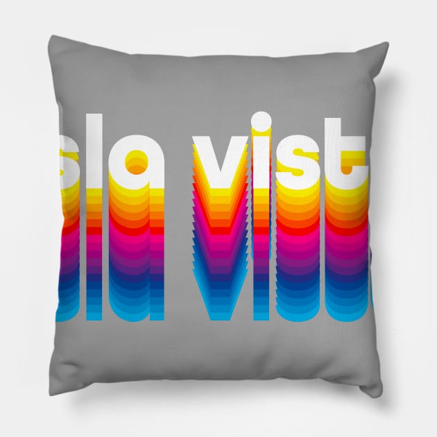 70s Retro Color Style Isla Vista Apparel Womens - Isla Vista design Pillow by Vector Deluxe