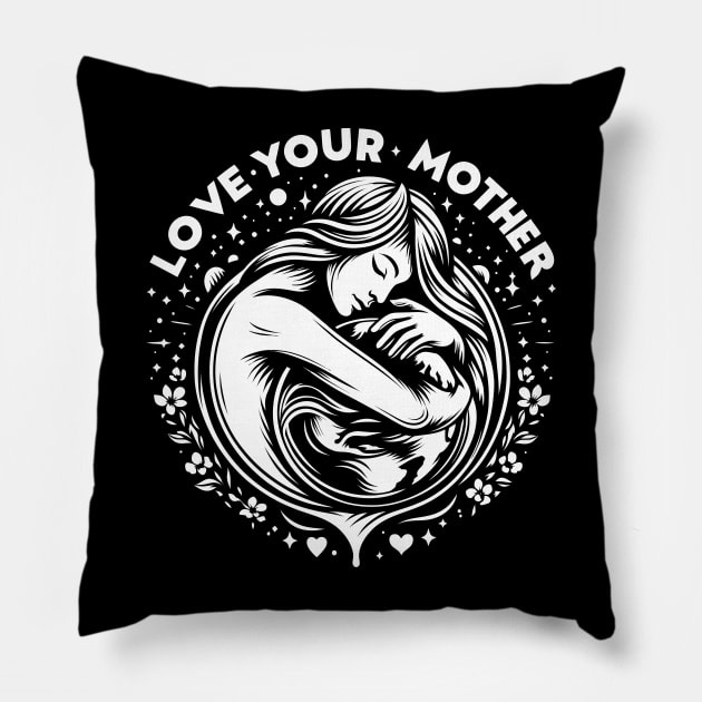 Earth Day 2024 Love your Mother Pillow by Hobbs Text Art