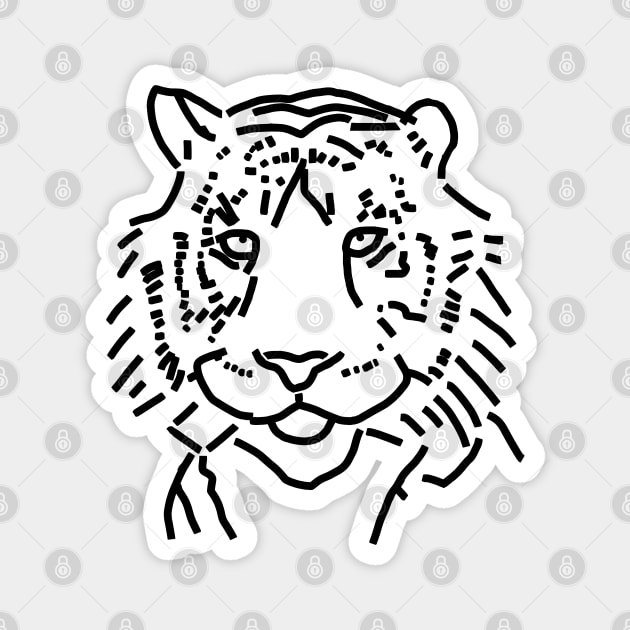 Tiger Minimal Outline Magnet by ellenhenryart