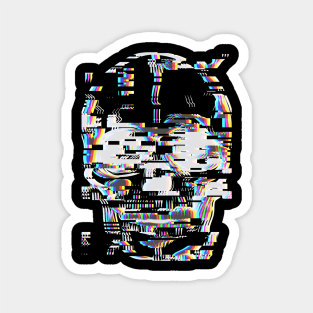 Graphic skull with glitch effect Magnet