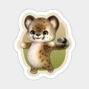 Cute dancing Cheetah kitten Magnet