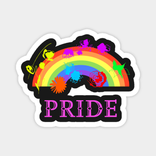 Flower Rainbow Gay Pride Message Magnet