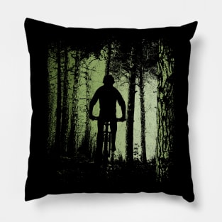 Twilight Forest Trail Cyclist Natural MTB Biker Pillow