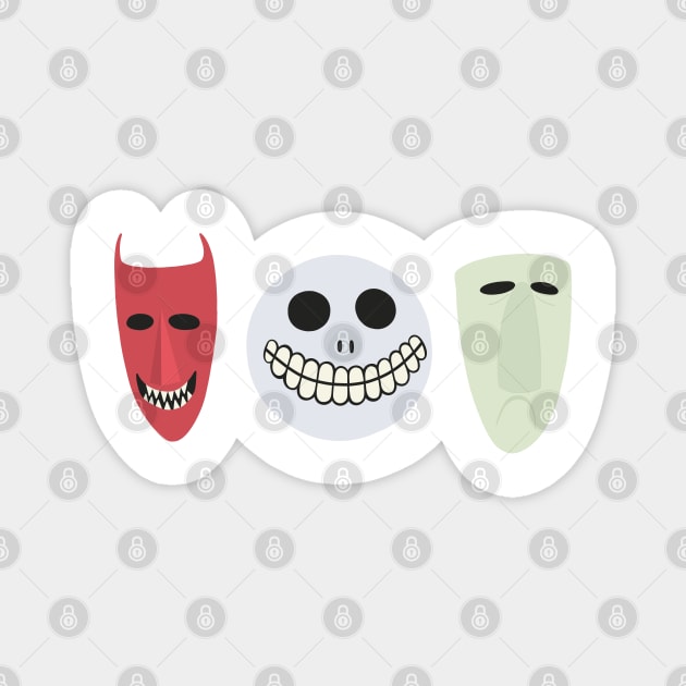 Lock, Shock, and Barrel Masks 2 Magnet by gray-cat