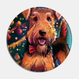 Cute Airedale Terrier Drawing Pin