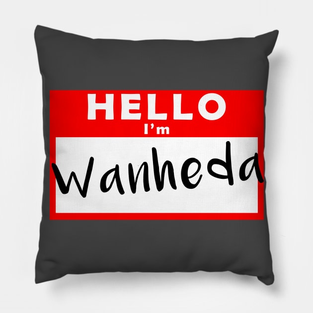 Hello I'm Wanheda Name Tag Pillow by shanestillz