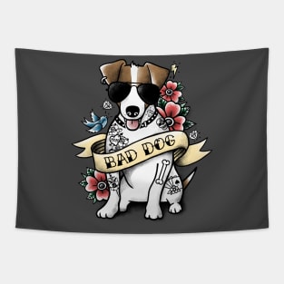 Bad dog jack russell tattoo Tapestry