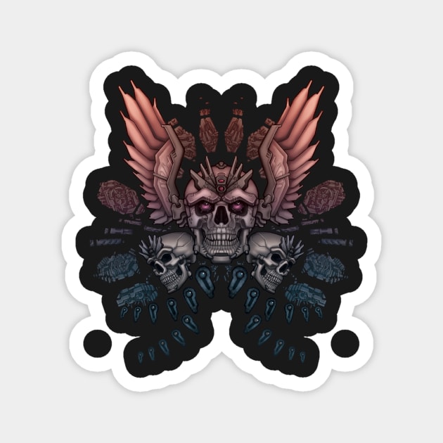 Skulls and Wings Magnet by bomazu