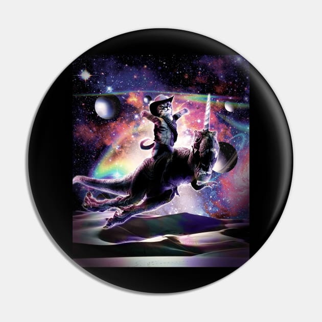 Galaxy Cat On Dinosaur Unicorn In Space Pin by Random Galaxy