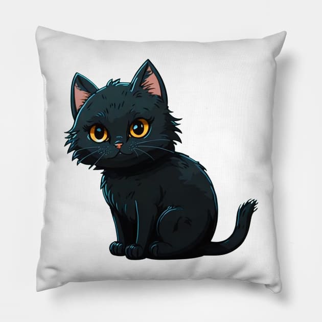 The Black Cat Pillow by 3coo