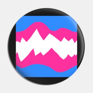 trans flag mouth agape Pin