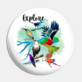 Explore Tropical Shirt Pin