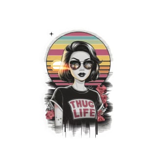 "Retro Sunset Cool: Anime Thug LIfe Style" T-Shirt