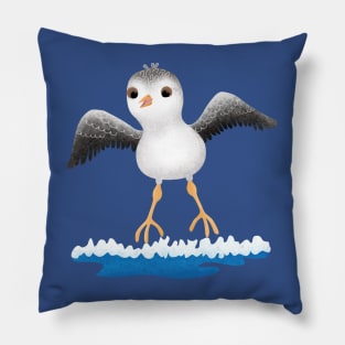 Cute baby sandpiper cartoon illustration Pillow