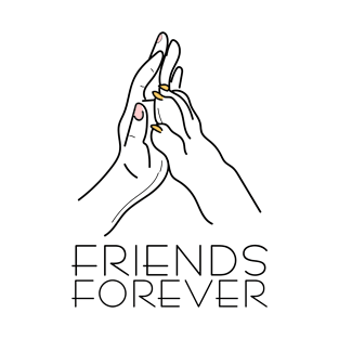 Friends Forever Hi-Five On White T-Shirt