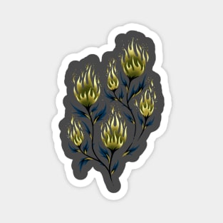 Fire Flower - Blue Gold Magnet