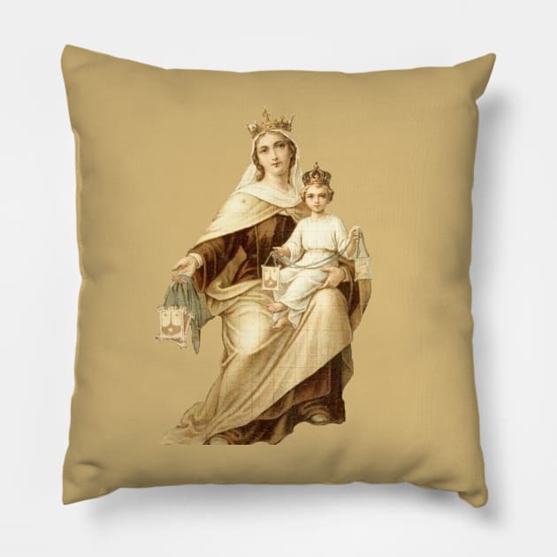 Our Lady of Mount Carmel Pillow by big_owl