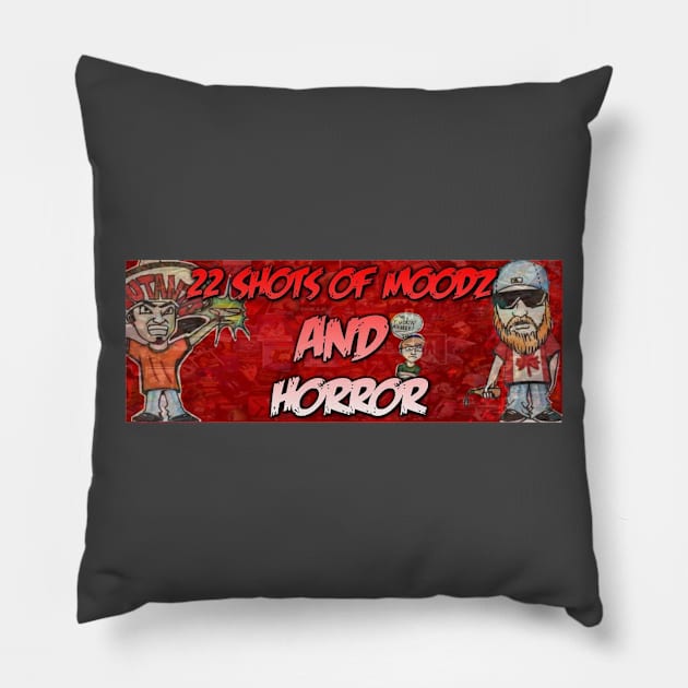 22 Shot of Moodz and Horror Design 2 Pillow by Horrorphilia