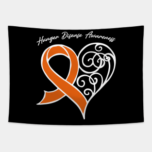 Hunger Disease Awareness Heart Ribbon Gift Valentines Day - In This Family Nobody Fights Alone Tapestry
