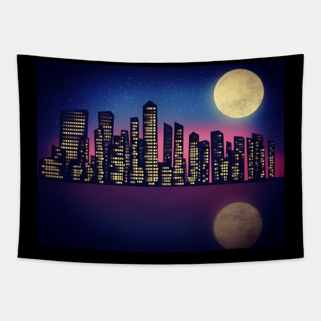 City scape Tapestry by POPCULT