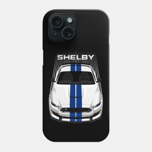 Ford Mustang Shelby GT350 2015 - 2020 - White - Blue Stripes Phone Case