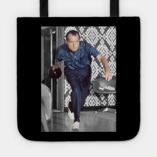 President Richard Nixon bowling at the White House Tote