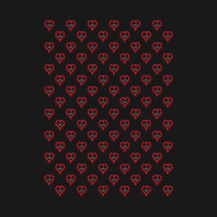 Love Heart in Red Color Pattern T-Shirt