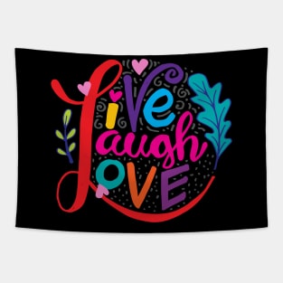 Live Laugh Love Hand Lettered Words Tapestry