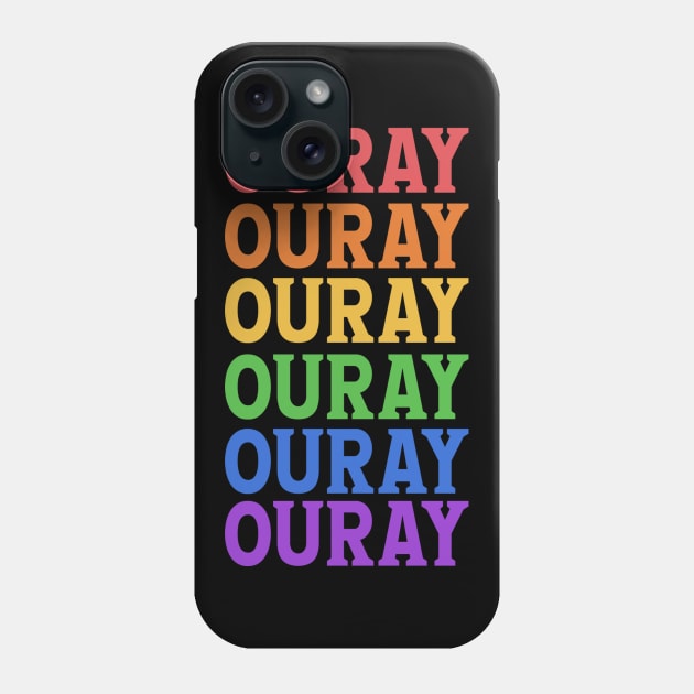 OURAY RAINBOW TYPOGRAPHY Phone Case by OlkiaArt