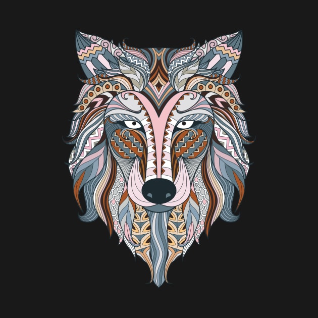 Boho Wolf art by lucid