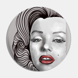 Black and Red Marilyn Pin