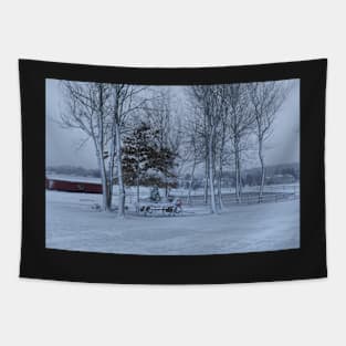 Winter landscape, snowy winter trees. Tapestry