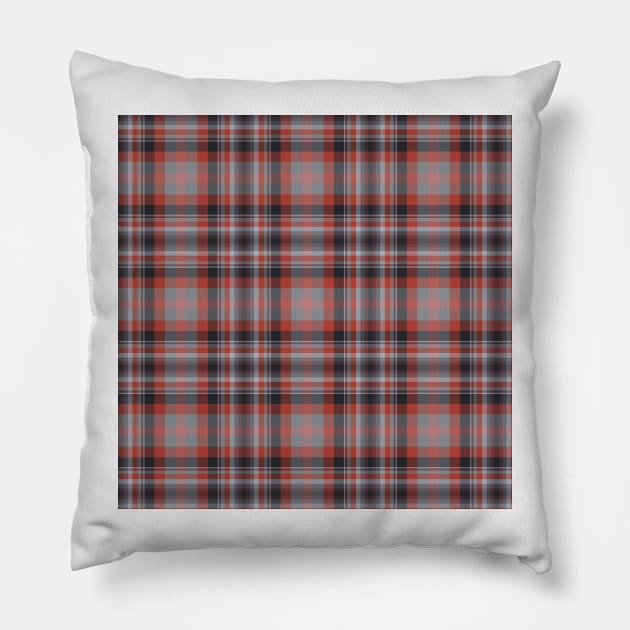 Red, Grays, and Black Plaid Pillow by suzyhager