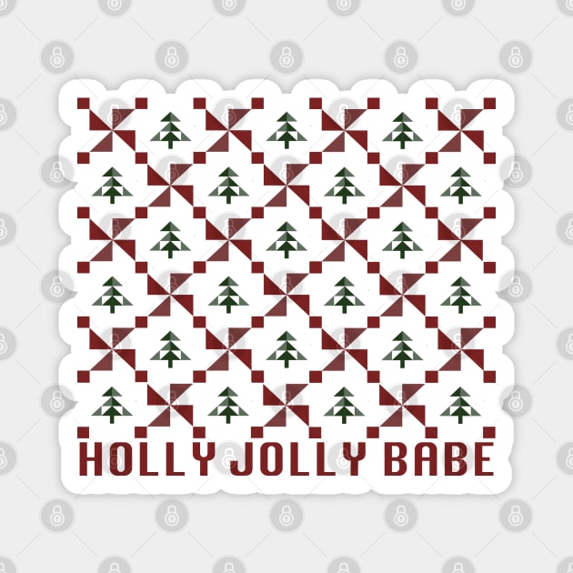 Christmas Sweater Holly Jolly Babe Magnet by Designedby-E