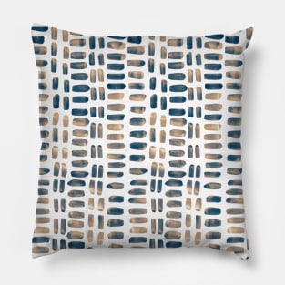 Abstract rectangles - beige and grey Pillow