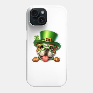 St Patricks Day Peeking Bulldog Phone Case