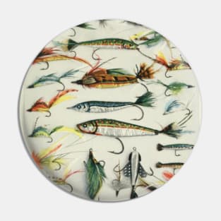 Vintage Fishing Pins and Buttons for Sale