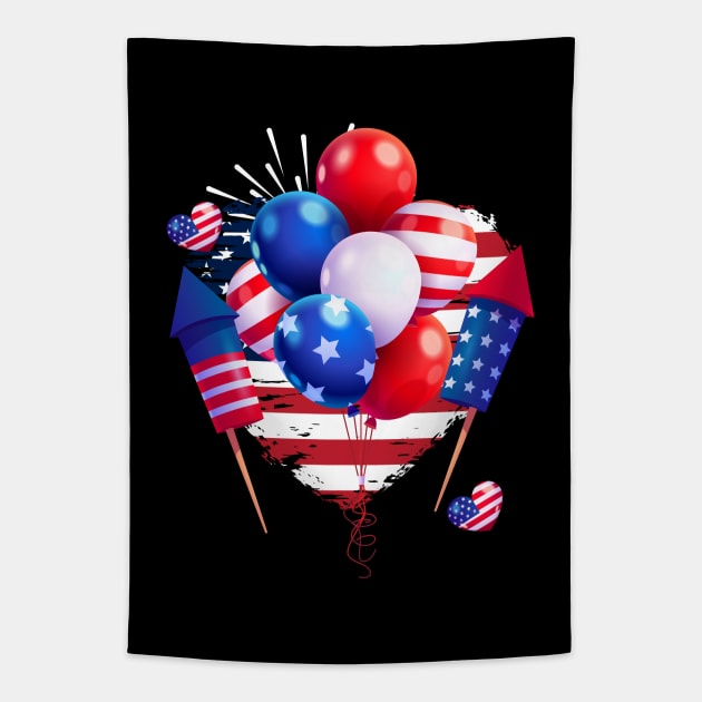 Funny 4th Of July 2021 Fourth Of July For Men's And Women's For 4th Of July Celebration Birthday Tapestry by dianoo
