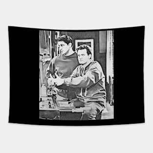 Fanart Friends Joey Chandler Retro Black and White Tapestry