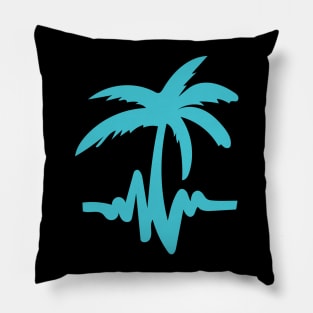 Palms and Wavs Logo Tee - Big Teal Pillow