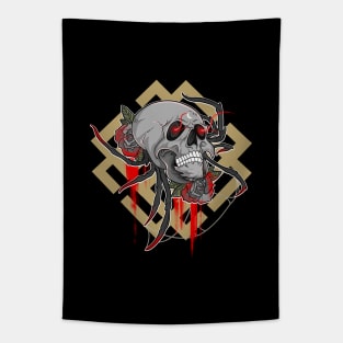 Floral Gothic Spider Skull Tapestry