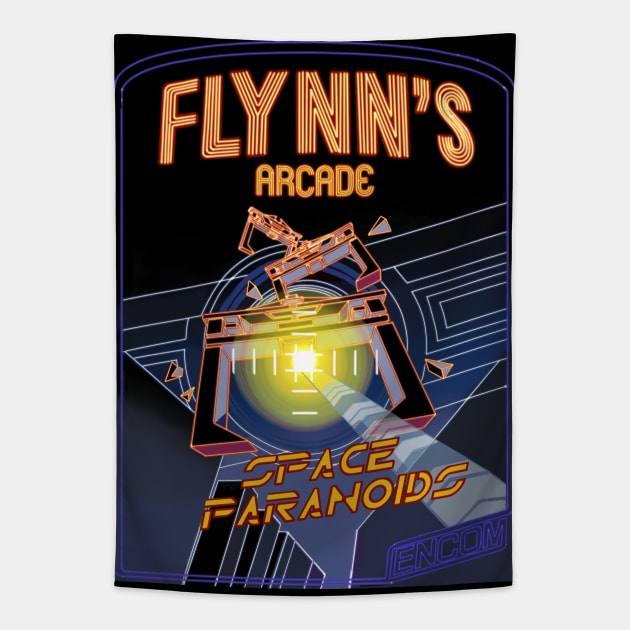Flynn's Arcade - Home of Space Paranoids Tapestry by DistractedGeek