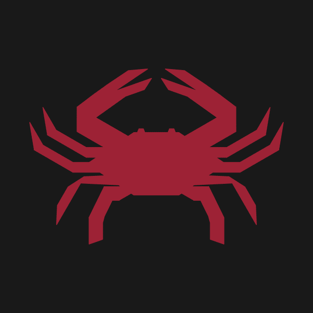 Radioactive Crab Logo Red on Black by IORS