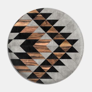 Urban Tribal Pattern No.10 - Aztec - Concrete and Wood Pin