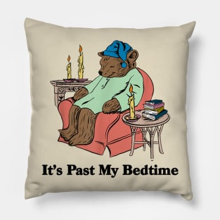 It's Past My Bedtime Funny Bear Taking a Nap Pillow