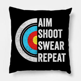 Aim Shoot Swear Repeat Pillow