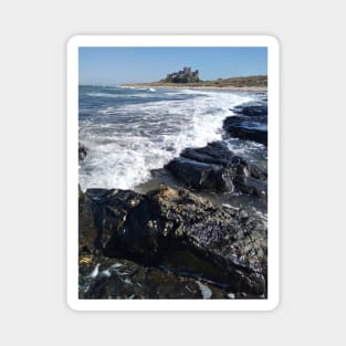 Waves near Bamburgh Castle in Northumberland Magnet