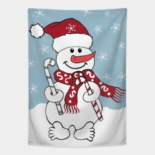 White Christmas Snow Toes Snowman Tapestry