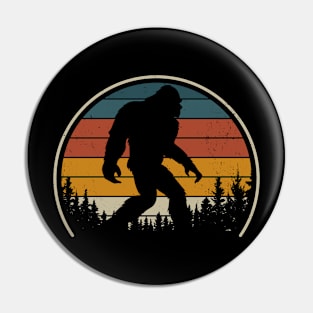 Retro Bigfoot Believer Silhouette Sasquatch Hide And Seek Pin