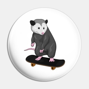 Opossum Skater Skateboard Pin